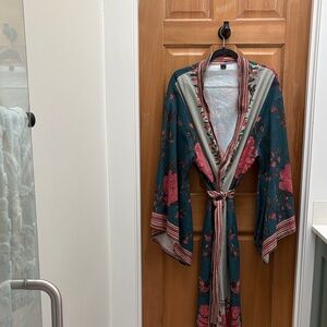Floral Kimono Robe with Belt